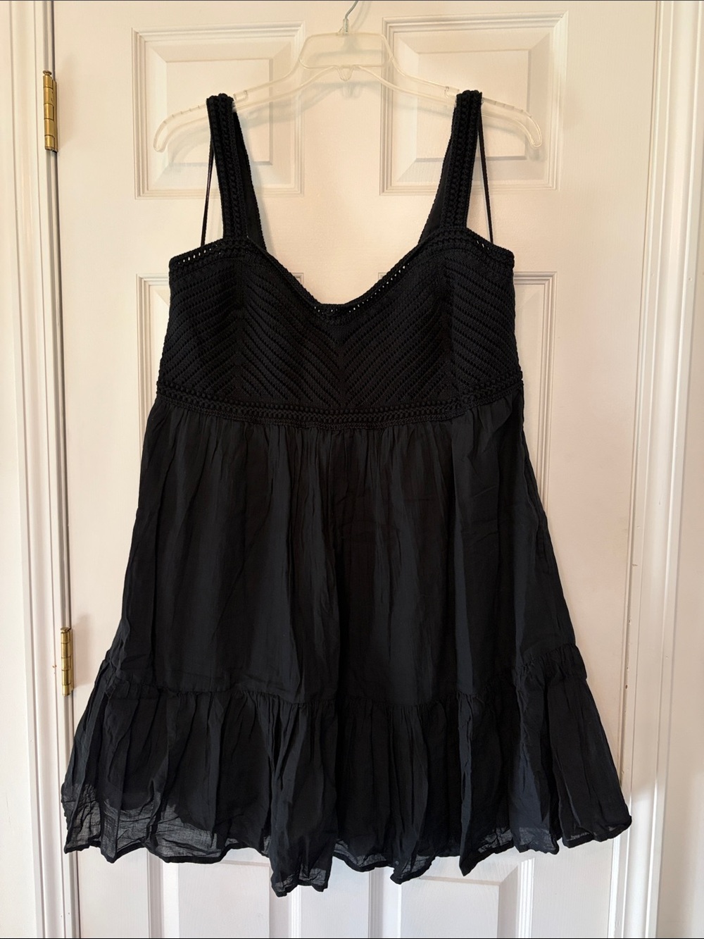 NWOT Gap Black Crochet Bodice Swing dress Women